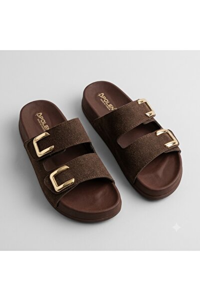 KİNDEP (Pollen) Velcro Very Comfortable Daily Women's Slippers Brown