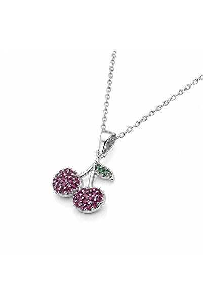 Swarovski Crystal Kiraz Kolye | Kırmızı Zirkon Taşlı Kiraz Figürlü Kadın Koly...