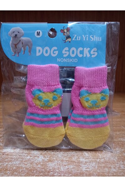 pet Köpek Kedi - Kaymaz Taban Örgülü & Evcil Hayvan Ayak Çorabı M BEDEN