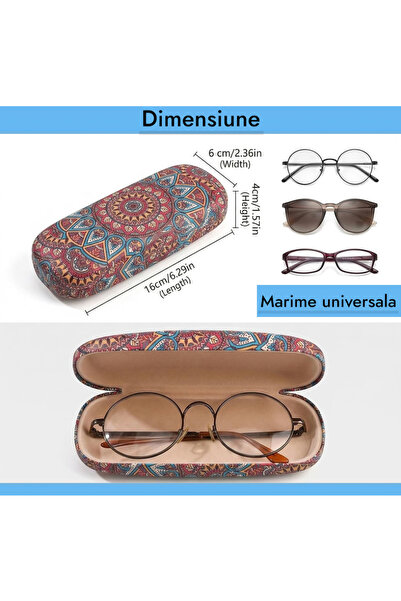 OEM Toc ochelari soare si vedere, rama metalica, inchidere magnet,design flor...