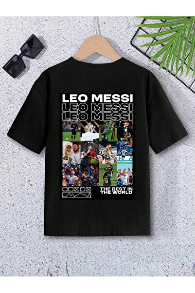 SVART WEAR Μπλουζάκι Messi με στάμπα, 100% βαμβακερό, κοντομάνικο για παιδιά ...