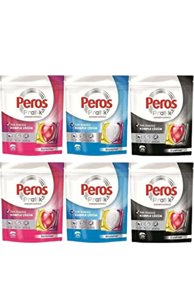 Peros Pratik Matik Çamaşır Deterjanı Kapsülü - Tableti 156 Adet (6PK*26) (Kar...