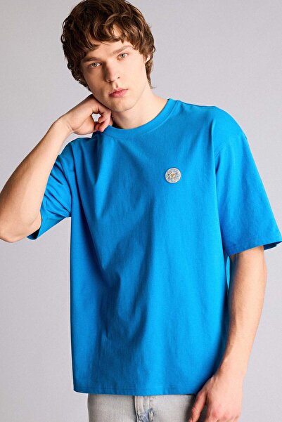 DeFacto 100% Cotton Boxy Fit Printed T-Shirt G4276Ax26Sm