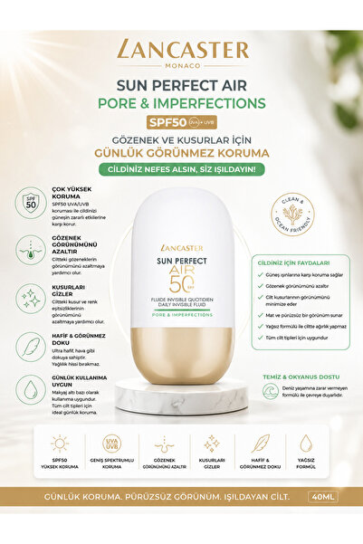 Lancaster Sun Perfect Air Pore Spf50 Sunscreen Against Blemishes and Imperfec...