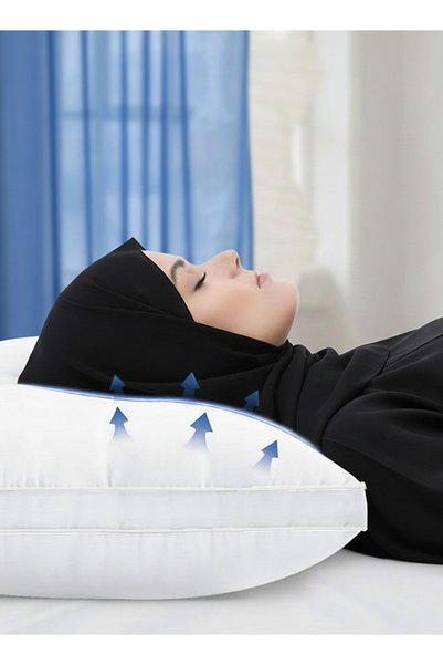 Medical Sleep قطعتان من وسائد السرير بخطين أبيضين 100% قطن - 1500 جرام - 75×50 سم