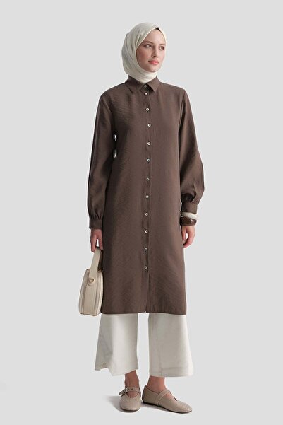 Armine Modal Blend Long Tunic Brown
