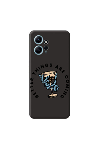 Other Xiaomi Redmi Note 12 4G Better Things Are Coming Black Colored Silicone...