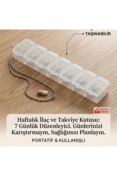 CİYESKA Haftalık Hap Kutusu | Günlük Bölmeli İlaç ve Vitamin Düzenleyici