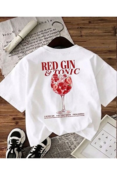 LELVANİ TRICOU DE DAMĂ CU IMPRIMEU ROSĂ GIN TONIC ȘI SUC DE FRUCTE