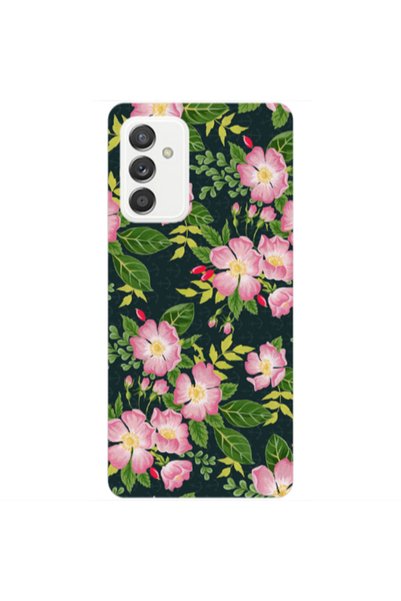 Other Samsung M23 Pink flowers green laves Transparent Silicone TPU Θήκη