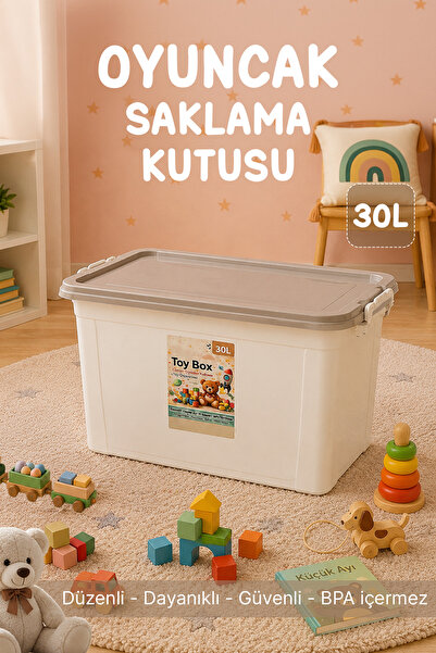 naturelove 30 Lt Kilitli Oyuncak Saklama Kutusu - Çok Amaçlı Organizer Kiler ...
