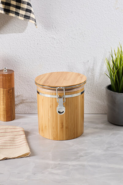 Perotti Calista Medium Bamboo Vacuum Spice Rack and Storage Jar