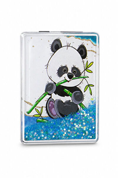 Jack Ferrero Sevimli Panda Desenli Sıvı Simli Cep Aynası - Taşınabilir Makyaj...