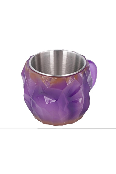 zerzembe Coffee Mug Resin Stainless Steel Unique Simulated Mineral Crystal Co...