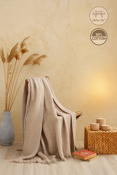 Tabu Home Muslină maro piqué – 4 straturi