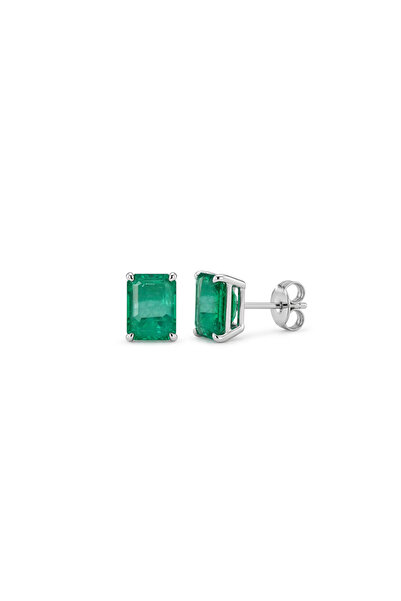 Silveranka 925 Ayar Gümüş Doğal Paraiba Taşlı Baget Küpe