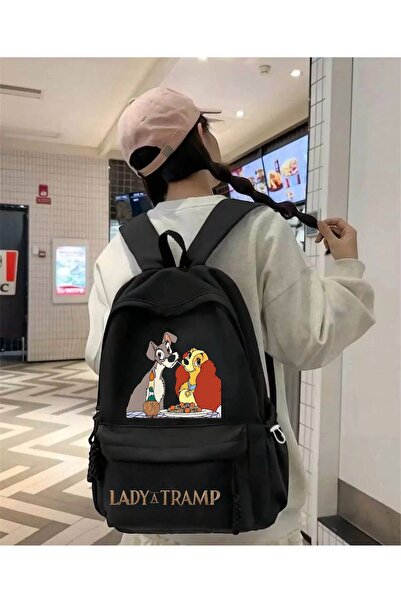 Minga London Black Lady a Tramp Printed School, Class, Course Backpack