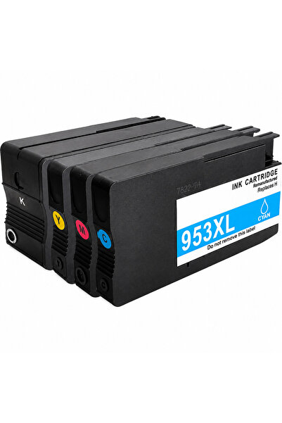 HP 953XL Uyumlu Yüksek Kapasiteli 4 Renkli CMYK Muadil Mürekkep Kartuş Set