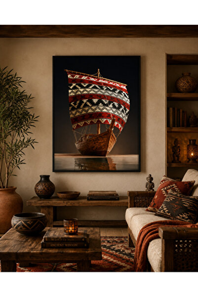 Ghaith Store Luxurious Heritage Arabian Ship Canvas Wall Art - Authentic Orie...
