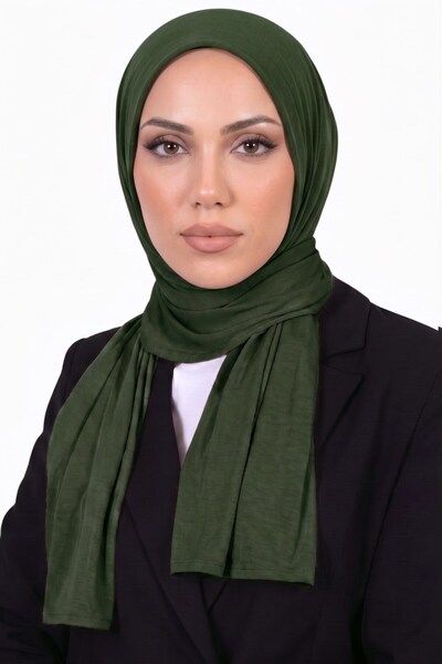 hadiora Women's Green Neck-To-Collar Stitched Ready-To-Wear Practical Combed ...