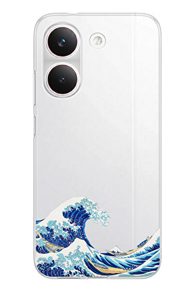 TechTree POCO X8 PRO Uyumlu Kanagawa Oki Nami Ura Dalgası Tasarımlı Baskılı S...