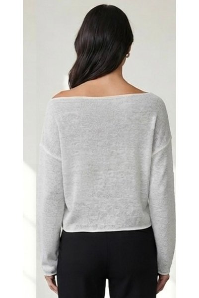 Pollena Knitwear Women's Loose Summer T-Shirt with Glitter Hn1473