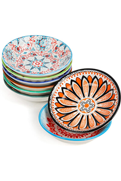 Belle Vous Set de 8 boluri pentru sos, din porțelan, 10 x 2.4 cm, 70 ml, Mult...