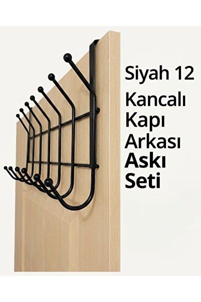 Elifim AVM 6 Kancalı Mat Siyah Kapı Arkası Askılık (Modern Portmanto ve Alan ...