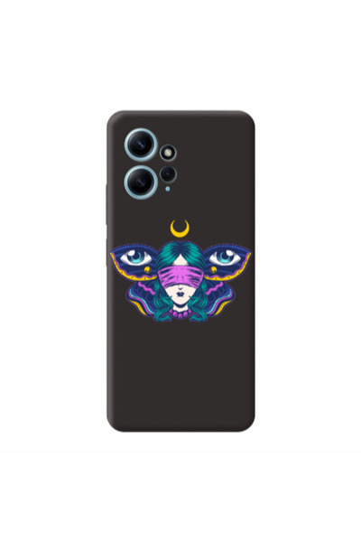 Other Xiaomi Redmi Note 12 4G Eye in my ear Black Colored Silicone TPU Θήκη