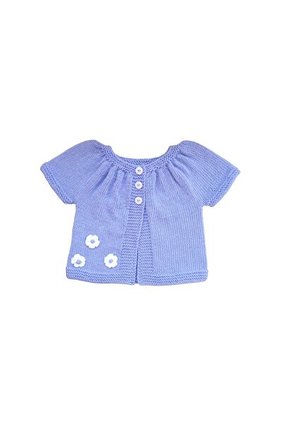efholde 1-Year-Old Daisy Motif Baby Vest (100% Hand Knitted)