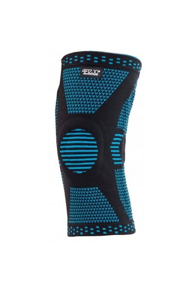 4Fizjo Orteză elastică pentru genunchi cu stabilizator de rotulă, Nailon, Neg...