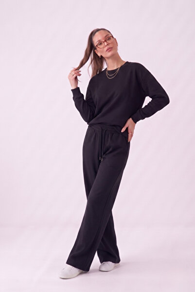 FHELIA Women's Loose Fit Modal Fabric Ribbed Tunic Top and Bottom Set
