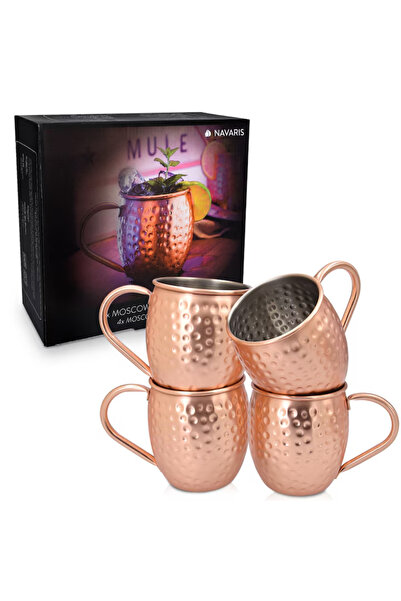 Navaris Set de 4 căni Moscow Mule, 500ml, cupru, 46859.01