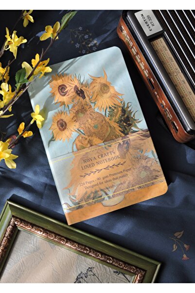 Nova Crafts Van Gogh Sunflowers Anti-Scratch Hard Gilded Cover, Artistic A5 /...
