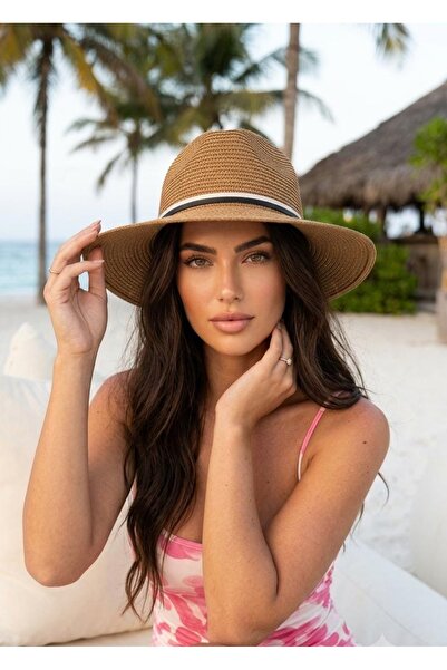 LAGRANZE Women's Straw Hat with Flower Accessories