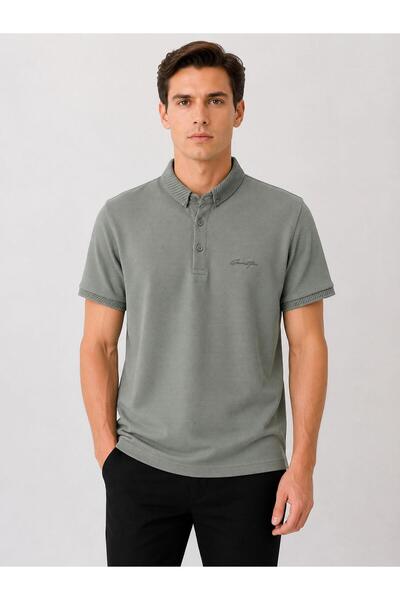 CLASSİCS MEN Ανδρικό μπλουζάκι Glow Slim Fit με κοντό μανίκι και λαιμόκοψη πό...