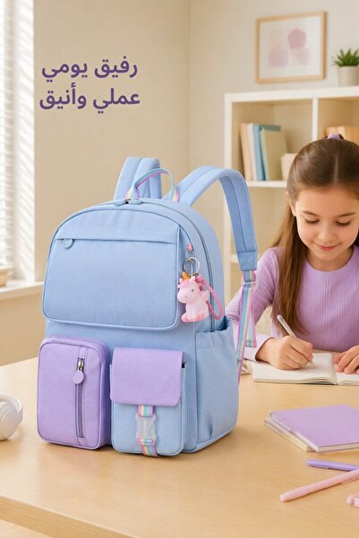 Generic حقيبة ظهر نايلون خفيفة الوزن مقاومة للماء للمدرسة والسفر، تصميم مريح ...
