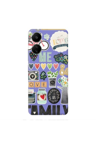 Other Xiaomi Redmi 13C Family love home Purple Colored Silicone TPU Θήκη