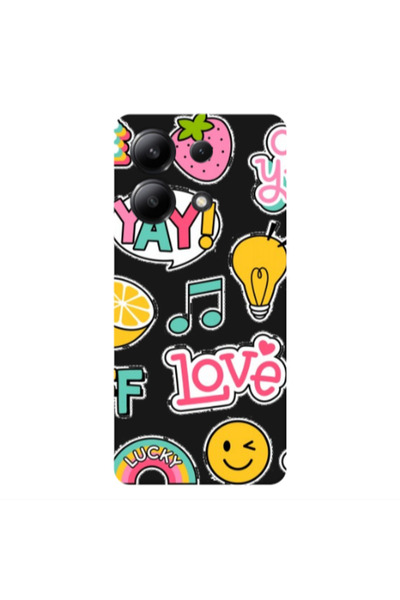 Other Xiaomi Redmi Note 13 4G Cute desing Black Colored Silicone TPU Θήκη