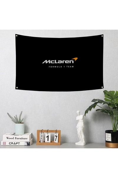 OEM Σημαία διακοσμητική Mclaren F1 flag Decor 60x90cm - Μαύρη