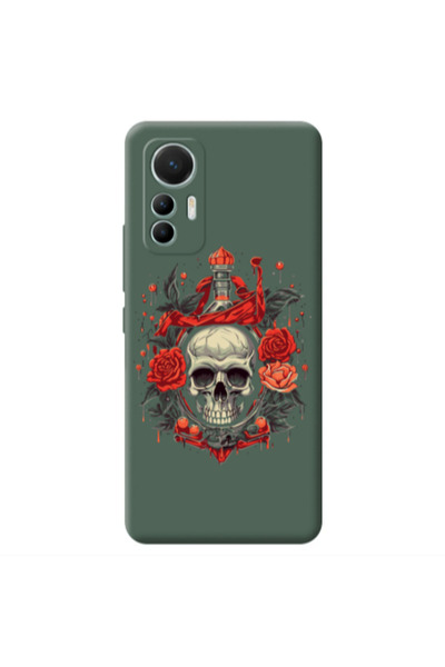 Other Xiaomi Mi 12 Lite Flower head Dark Green Colored Silicone TPU Θήκη
