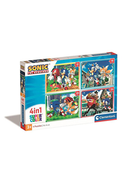 CLEMENTONI Puzzle din carton 4 în 1 Sonic the Hedgehog Salvează Ziua! Sonic 3...