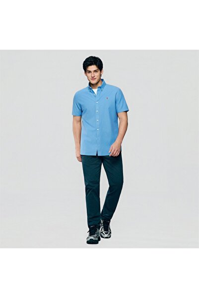 Giordano Men's Lion Oxford Slim Short Sleeve Shirt
