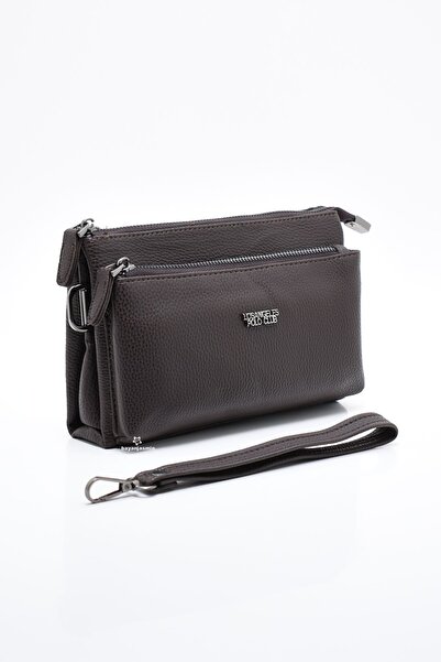 LOS ANGELES POLO CLUB Brown Men's Portfolio Handbag Multi-Pocket Wrist Strap ...