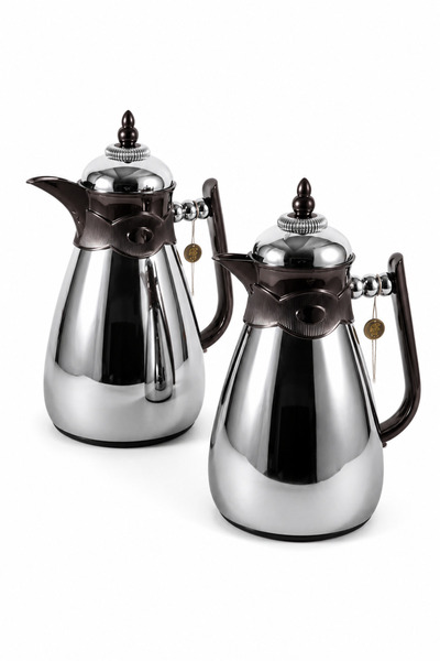 Urbanza Luxury 2 Piece Gunmetal Vacuum Insulated Coffee Pot Thermos Flask Set...
