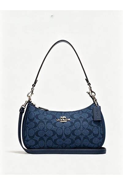 Coach New York Shoulder Bag for Women Denim Blue Crossbody bag Handbag Messag...