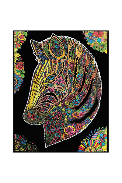 OEM Stepp carte de colorat din catifea Zebra 47x35 cm cu 12 carioci