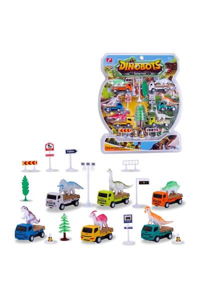 OEM Set 6 masinute Trifox cu dinozauri multicolor 29x35cm
