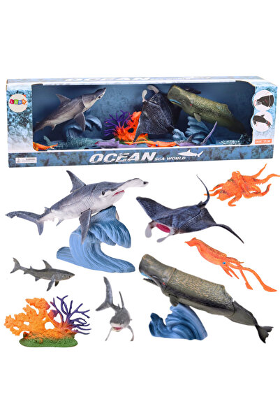 OEM Set Figurine Mici Animale Marine, 10 Elemente, Rasina si Plastic, Multico...