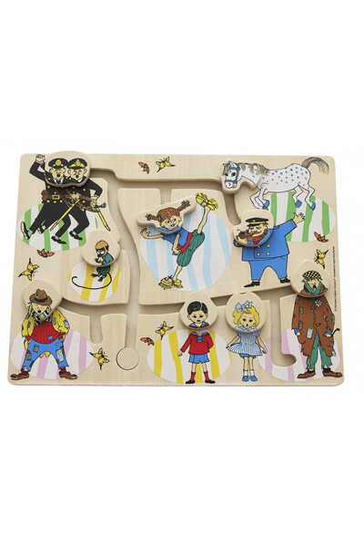 OEM Micki Pippi labirint din lemn, puzzle educativ pentru copii, FSC, 9 perso...